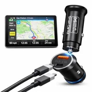 AP200 Smart Car Kit 2 in 1 Car Charger with GPS Tracker Anti-Loss Device Locator Dual Port Fast Charging Apple iOS Compa