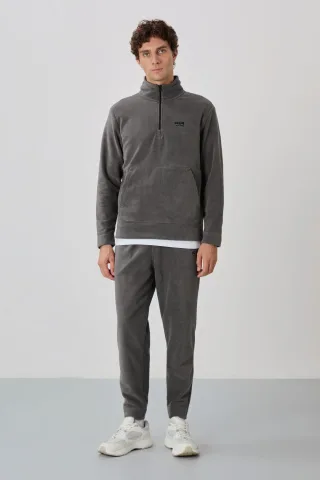 Herren Polyester-Fleece Sweatshirt- und Hosen-Set