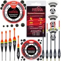 Paradox Fishing Friedfischpose Posen Set mit Gummiperlen und Schrotblei, (5 Waggler 5 Knicklichtposen 200 Gummiperlen 1 Schrotblei Set), Knicklichtposen Waggler