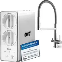 AORA Wasserhahn-Wasserfilter, Umkehrosmose 8-stufig, tanklos, inkl. STATEMENT Armatur