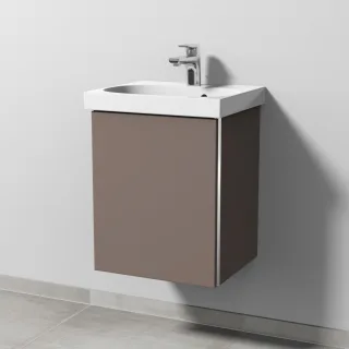 Sanipa 3way Waschtischunterbau zu Geberit Acanto Waschtisch mit 1 Tür, Taupe-Matt BP4131T