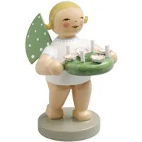 Wendt & Kühn Weihnachtsfigur Engel mit Kranz 650/155, Haarfarbe zufällig blond oder braunhaarig
