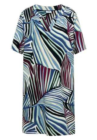 CECIL - Knielanges Kleid mit grafischem Muster palm breeze green - Gr. - XL