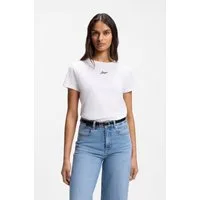 BOSS ORANGE T-Shirt Elove Embro Premium Damenmode mit Rundhals, Slim Fit