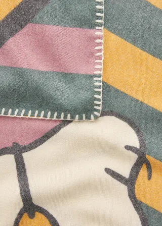 Kaschmirweiches Dreieckstuch mit Streifen und Peanuts-Motiv grün - Gr. - 126