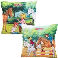 United Labels® Dekokissen Bibi & Tina - Pferde Plüsch Deko 30 x 30 cm