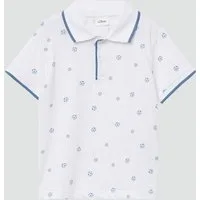 s.Oliver Kurzarmshirt Polo-Shirt Baumwoll-Poloshirt mit All-over-Print