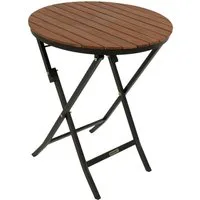 DEGAMO Bistrotisch LIENZ (1-St), 61,5cm rund, klappbar, Akazienholz, Stahlgestell schwarz