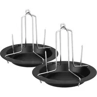 Wellgro Ofenschale 2er SET Hähnchenbräter - Hähnchen Ständer, Metall