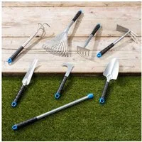 Haushalt International Gartenpflege-Set Gartenwerkzeug Pflanzwerkzeug 8tlg mit Verlängerung, Gartengeräte, Vielseitig, Handlich, für kleine Arbeiten