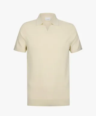 Profuomo - POLO OPEN COLLAR SS OFF WHITE cremeweiß - Gr. - XXL