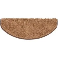 Floordirekt Stufenmatte Shaggy Barcelona mit Klebestreifen, Trittschalldämmung & Pflegeleicht, Halbrund, Höhe: 220 mm, Treppenteppich mit Anti-Rutsch-Beschichtung in Rechteckig & Halbrund
