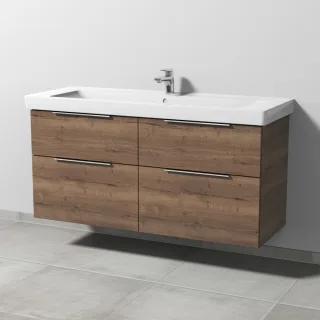 Sanipa 3way Waschtischunterbau zu Villeroy & Boch Subway 2.0 Waschtisch mit 4 Auszügen, Eiche-Tabak UM61650