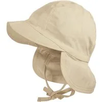 MAXIMO Schirmmütze (1-St) Beige, Popeline, Nackenschutz, Bindeband, Unisex