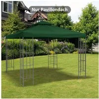 Outsunny Pavillon-Ersatzdach mit Doppeldach, 180 g/m², 300 x 300 cm (Gartenpavillonersatzdach, Ersatzdach), für Garten, Balkon, Grün