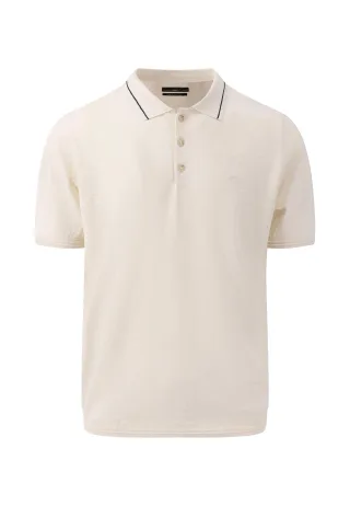 FYNCH-HATTON - Polo, Cotton Linen offwhite - Gr. - M
