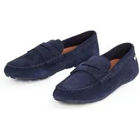 Tommy Hilfiger FLAG SOFT SUEDE DRIVER LOAFER Slipper, Schlupfschuh, Bequemschuh, Mokassin, Flats mit modischen Zierriegel
