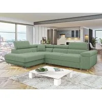 MIRJAN24 Ecksofa Torezio Cord, mit Bettkasten und Schlaffunktion, Einstellbare Kopfstützen, 274x203x70-90 cm