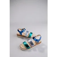 Aniston SHOES Keilsandalette Sandale, Sommerschuh, Klettschuh, Metallic-Optik