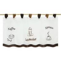 Joyswahl Scheibengardine Sophie (1 St), Schlaufen, transparent, Voile Bistrogardine Bestickte Kaffee-Store Muster