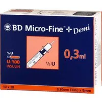 Becton Dickinson Feindosierspritze BD Micro-Fine+ Insulinspritze 0,30 ml U100 0,3x8mm, (Spar-Set, 30G, Weltweiter Bestseller, 100-St., Diabetesmanagement, Steril verpackt), Präzise Dosierung, Schmerzarme Insulininjektion, Blutzuckerüberwachung
