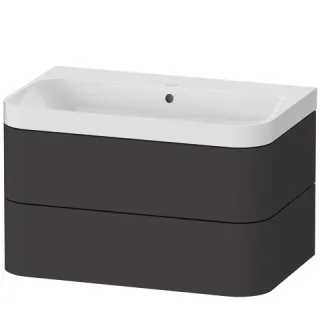 Duravit Happy D.2 Plus c-shaped Set wandhängend Graphit Supermatt 775x490x480 mm - HP4347N8080 HP4347N8080