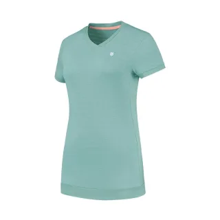 K-Swiss - T-Shirt für Damen, V-Ausschnitt, Regulär (Blau)