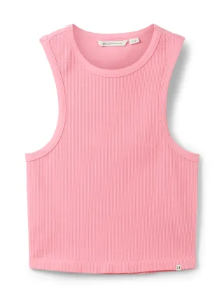 Denim Tom Tailor - Top aus feinem Ripp fresh pink - Gr. - XL