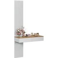 Vicco Schminktisch Melina, Weiß/Eiche, 100 cm mit 2 Schubladen (1-St)