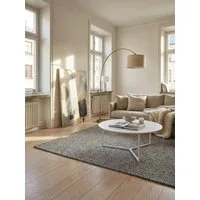 KADIMA DESIGN Couchtisch Design Couchtisch MDF Holz weiß matt Gestell Metall ø 80 cm (Kaffeetisch rund Loungetisch), Wohnzimmertisch lackiert Sofatisch modern