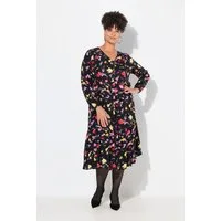 MIAMODA Jerseykleid Midikleid Alloverdruck Volants