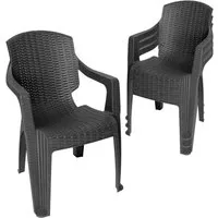 Garronda Gartenstuhl Garronda Gartenstühle stapelbar Rattan-Optik GD-0254 (4 St), 4er Set