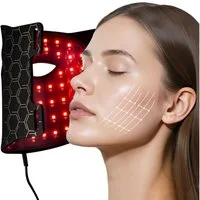 shop'n smile ideoon LED-Gesichtsmaske Effiziente Gesichtspflege & Beauty-Anwendung für zu Hause, 72 RGB- und 72 Infrarot-Lichter, Material: Silikon