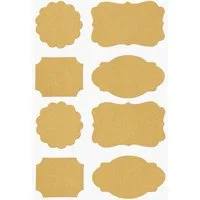 HobbyFun Aufkleber Papieretiketten, 32 Stück 3 cm - 5 cm