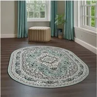 OTTO home Teppich Oriental, Made in Belgium, oval, Höhe: 7 mm, Orient-Optik, mit Bordüre, Teppich, Kurzflor, Weich, Kundenliebling