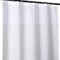 ANRO Duschvorhang FASTY Streifen Anti-Schimmel Polyester Badezimmervorhang Bad-Stoff Breite 120 cm (Packung, 1-tlg., Duschvorhang inkl. Aufhängeringe), robuster Vorhang Stangenaufhängung 120x200cm Klassik Beige