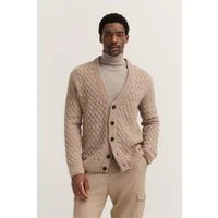 bugatti Cardigan Regular Fit mit V-Ausschnitt & Flechtoptik