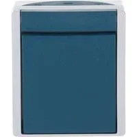 Wechselschalter Aufputz 1 Modul mit Wippe, Schutzart IP44, 10 Ampere, Typ 2601/6 W-53 blaugrün, Retail