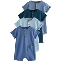 Next Strampler Baby Strampler mit geknöpftem Stehkragen, 4er-Pack (4-tlg)