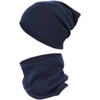 TupTam Beanie Kinder Beanie Mütze Schlauchschal Set aus Jersey und Rippstoff