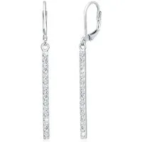 Elli Paar Ohrhänger Stab lang mit 925 Silber, mit Kristallen von Swarovski®
