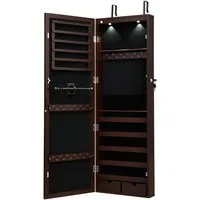 COSTWAY Schmuckschrank mit Ganzkörperspiegel & LED