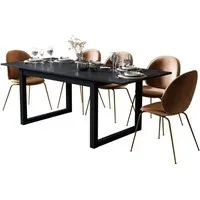 Newroom Esstisch Schiefer 160 cm, ausziehbar 160-200 cm in Schwarz Schiefer Modern