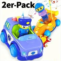 POPOLIC Spielzeug-Auto Ferngesteuertes Auto Spielzeug für Zwei Gegeneinander, (2 Stück Kollision Spielzeugauto*2, mit Coolen Lichtern und Musik, 2-tlg., Bumper Car Weihnachten Geschenke), für Jungen und Mädchen 3 4 5 6 7 8 Jahre