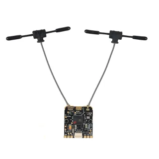 Flysky PR02 2.4GHz 16CH ELRS True Diversity Gemini Mode 250mW TCXO Receiver with Dual T-Antennas for FPV Racing Drone RC