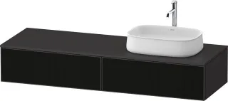 Duravit Zencha Konsolenwaschtischunterbau wandhängend Graphit & Schwarz Linienstruktur n/a & Superma ZE4814R63800000
