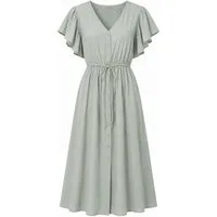 ITALY VIBES Sommerkleid - Midikleid mit Volantärmeln und Knopfleiste für Damen