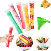 FELIXLEO Eisform 200 Stueck Popsicle Taschen Eis Pop Beutel mit Trichter 5x22cm