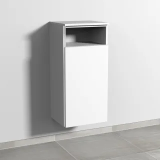 Sanipa 3way Mittelschrank mit 1 Tür und 1 offenem Fach, Weiß-Soft, BR13543 BR13543