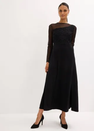 bonprix Abendkleid mit Spitze, schwarz, Gr.36/38 (S), Elegantes Abendkleid mit Spitze